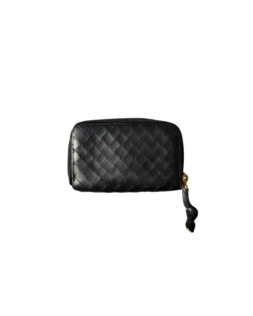 Bottega Veneta Intrecciato Zipped Coin Wallet Leather Black