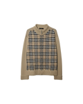 Burberry Black Label Nova Check Zip Knit Sweater
