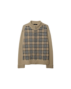 Burberry Black Label Nova Check Zip Knit Sweater