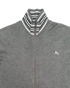 Burberry Black Label Zip Up Sweater Grey Pink