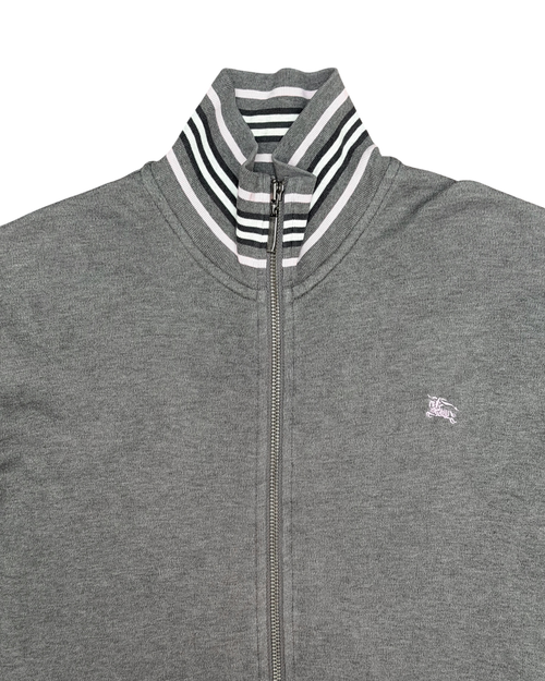 Burberry Black Label Zip Up Sweater Grey Pink
