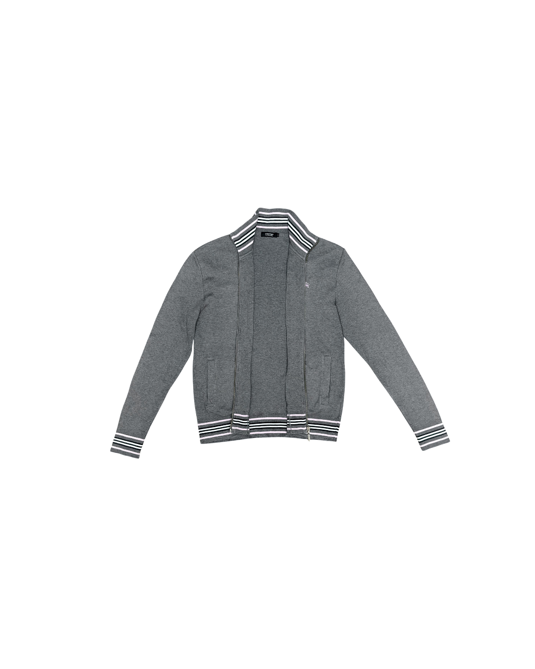 Burberry Black Label Zip Up Sweater Grey Pink