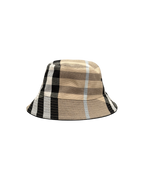 Burberry Check Cotton Canvas Bucket Hat Beige