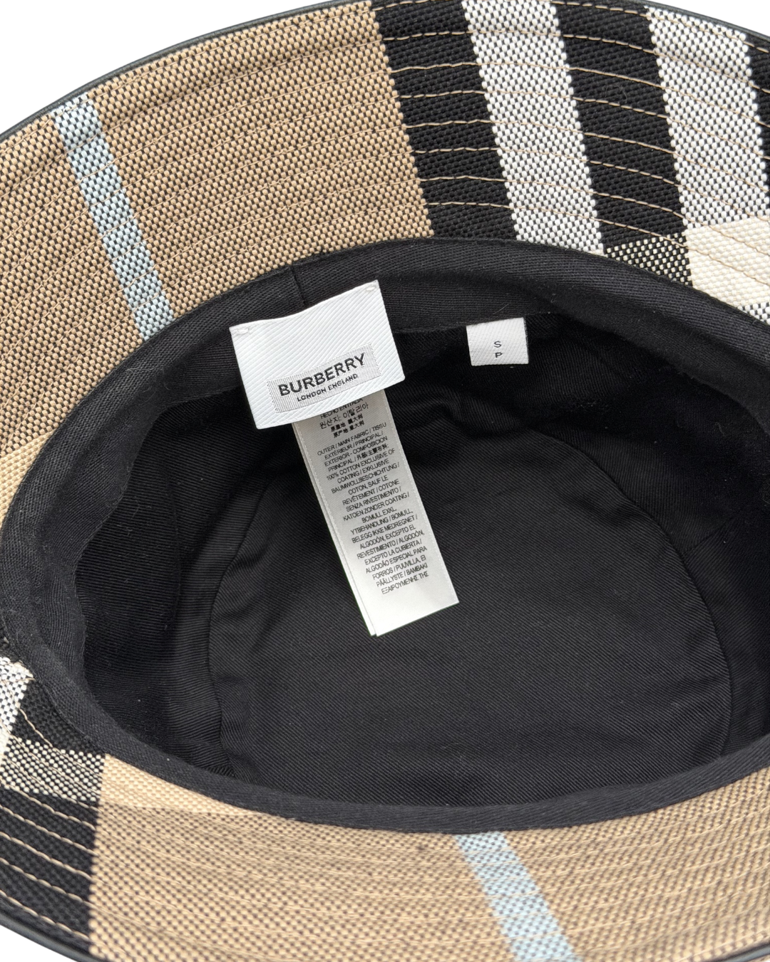 Burberry Check Cotton Canvas Bucket Hat Beige