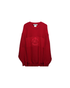Burberry Equestrian Crest Wool Knit Sweater Red