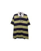 Burberry Striped Rugby Polo Purple Olive
