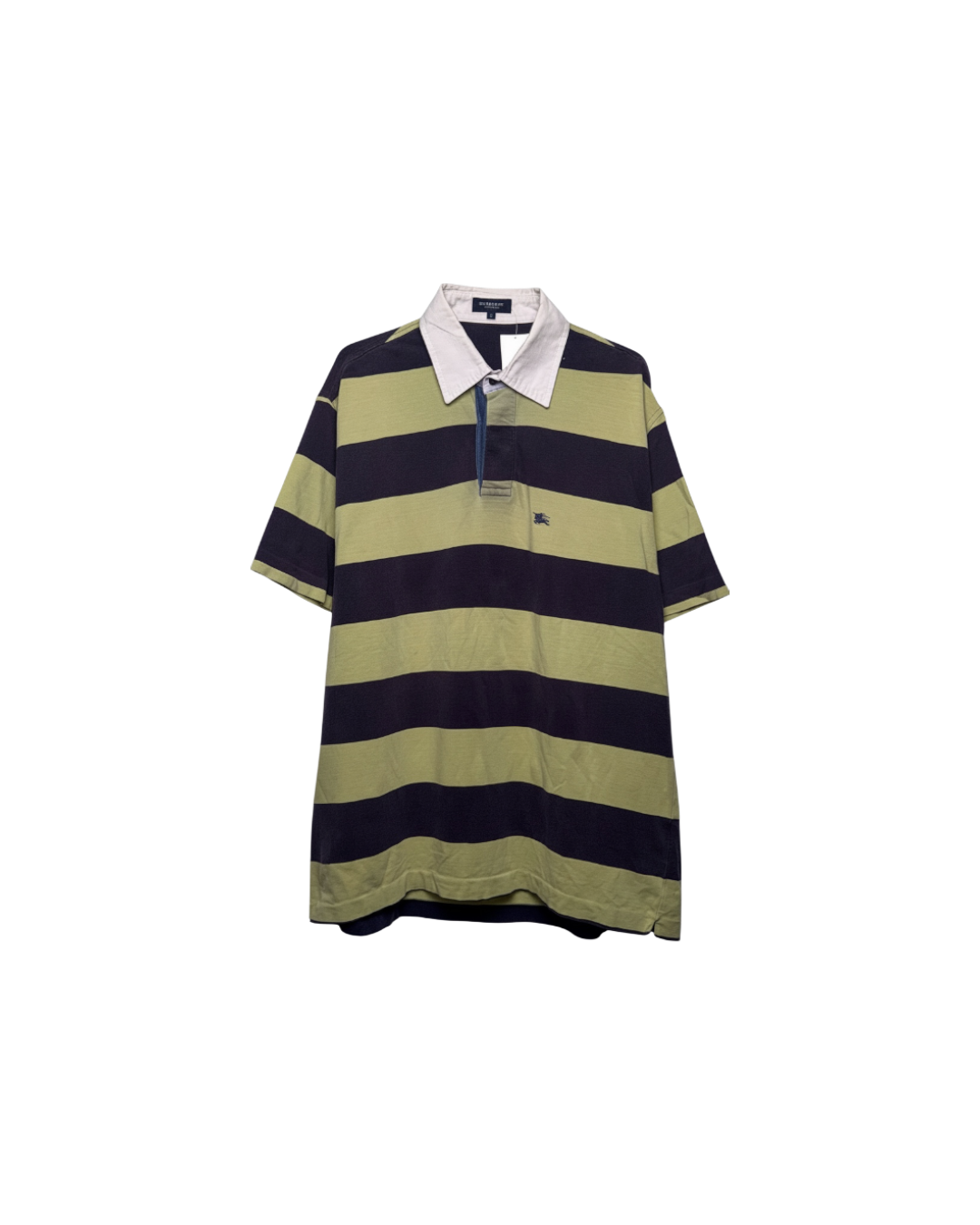 Burberry Striped Rugby Polo Purple Olive