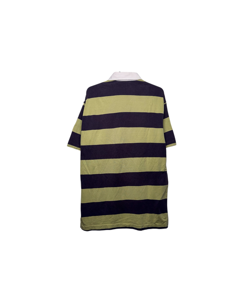 Burberry Striped Rugby Polo Purple Olive