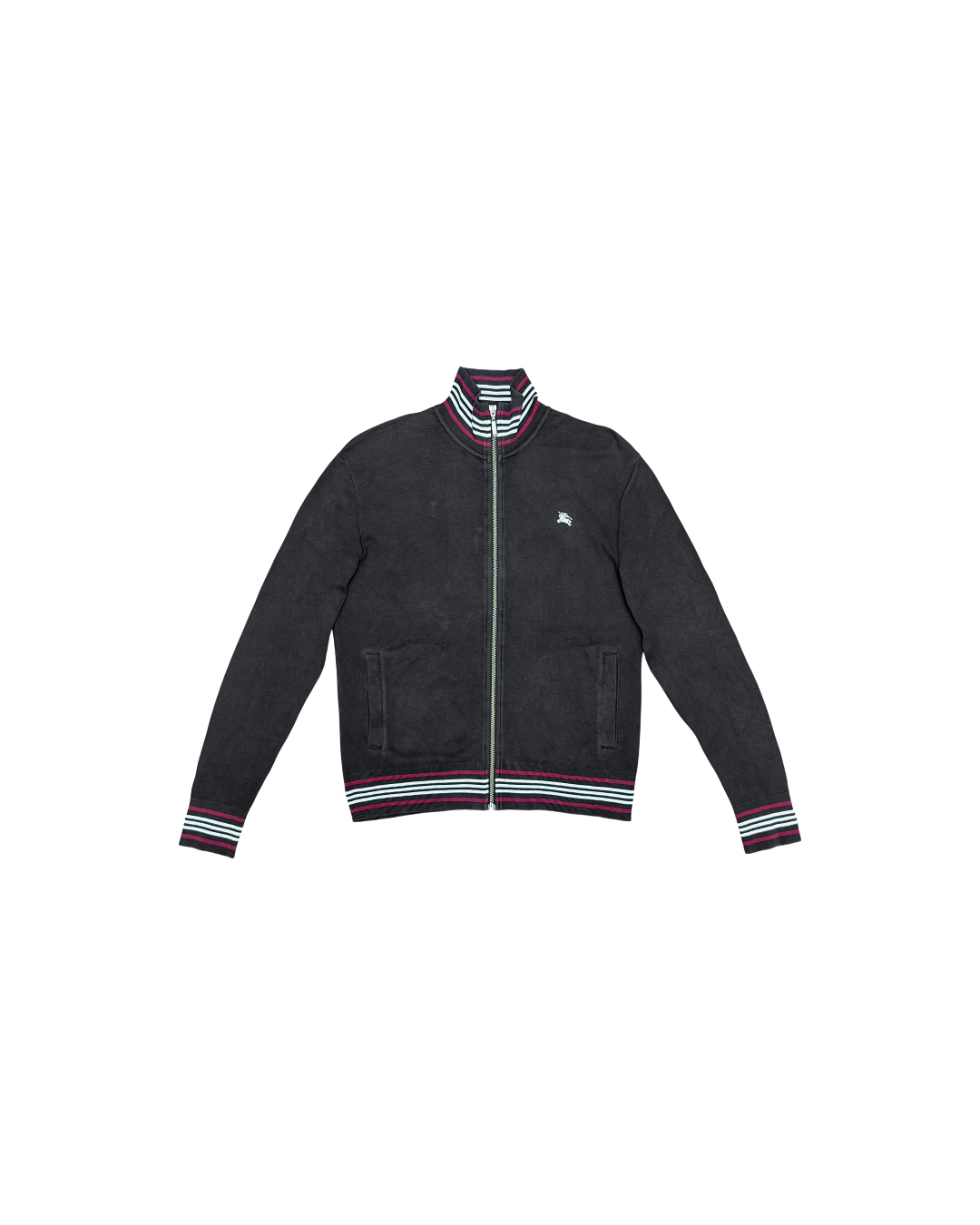 Burberry Zip UP Sweater Black Red