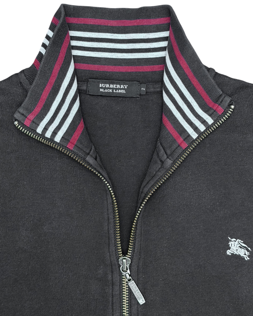Burberry Zip UP Sweater Black Red