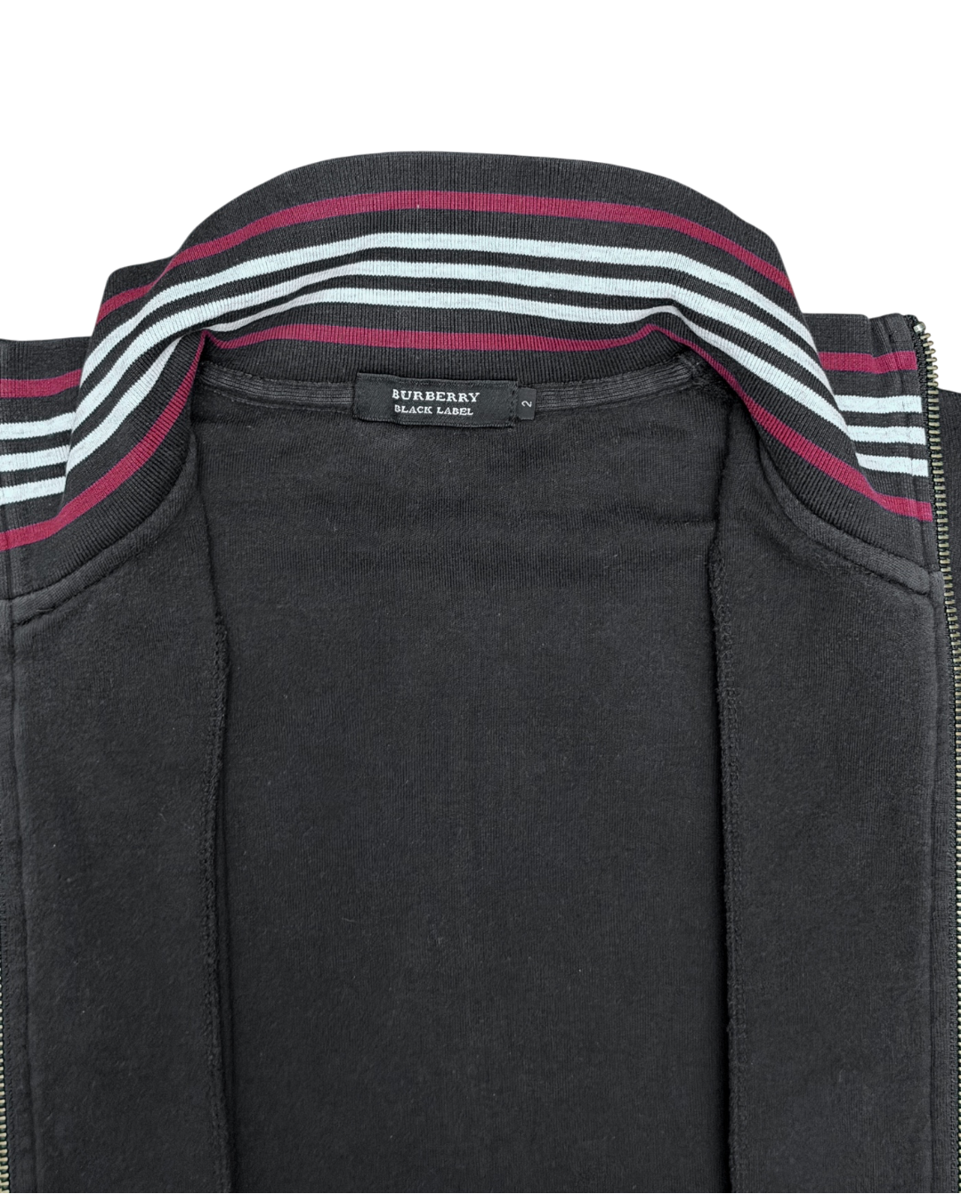 Burberry Zip UP Sweater Black Red