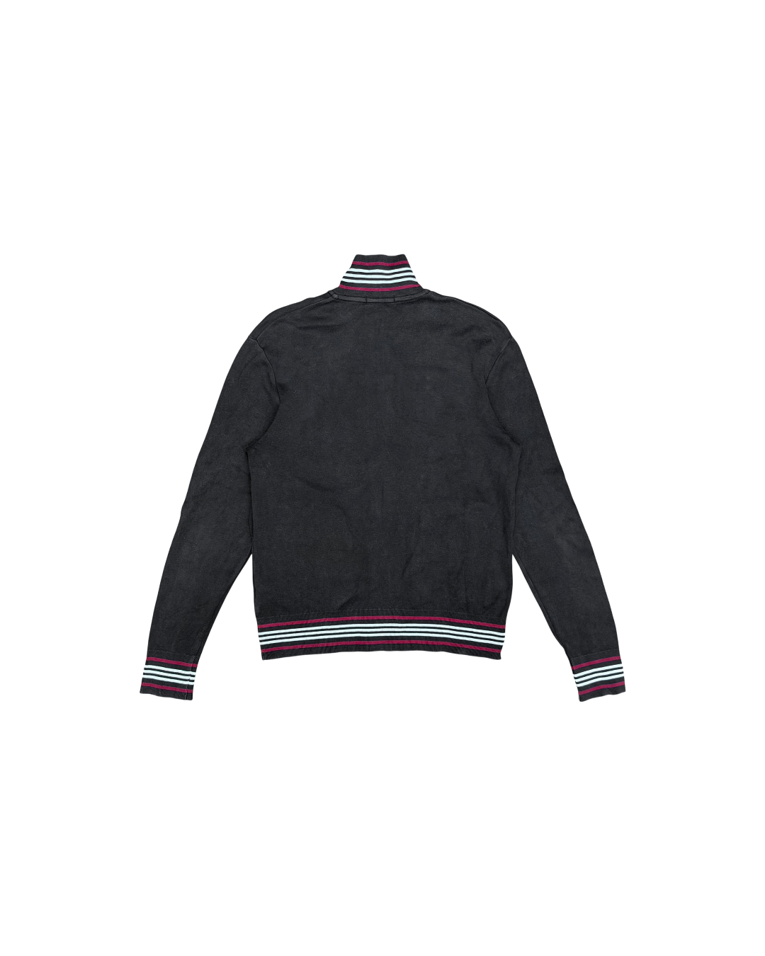 Burberry Zip UP Sweater Black Red