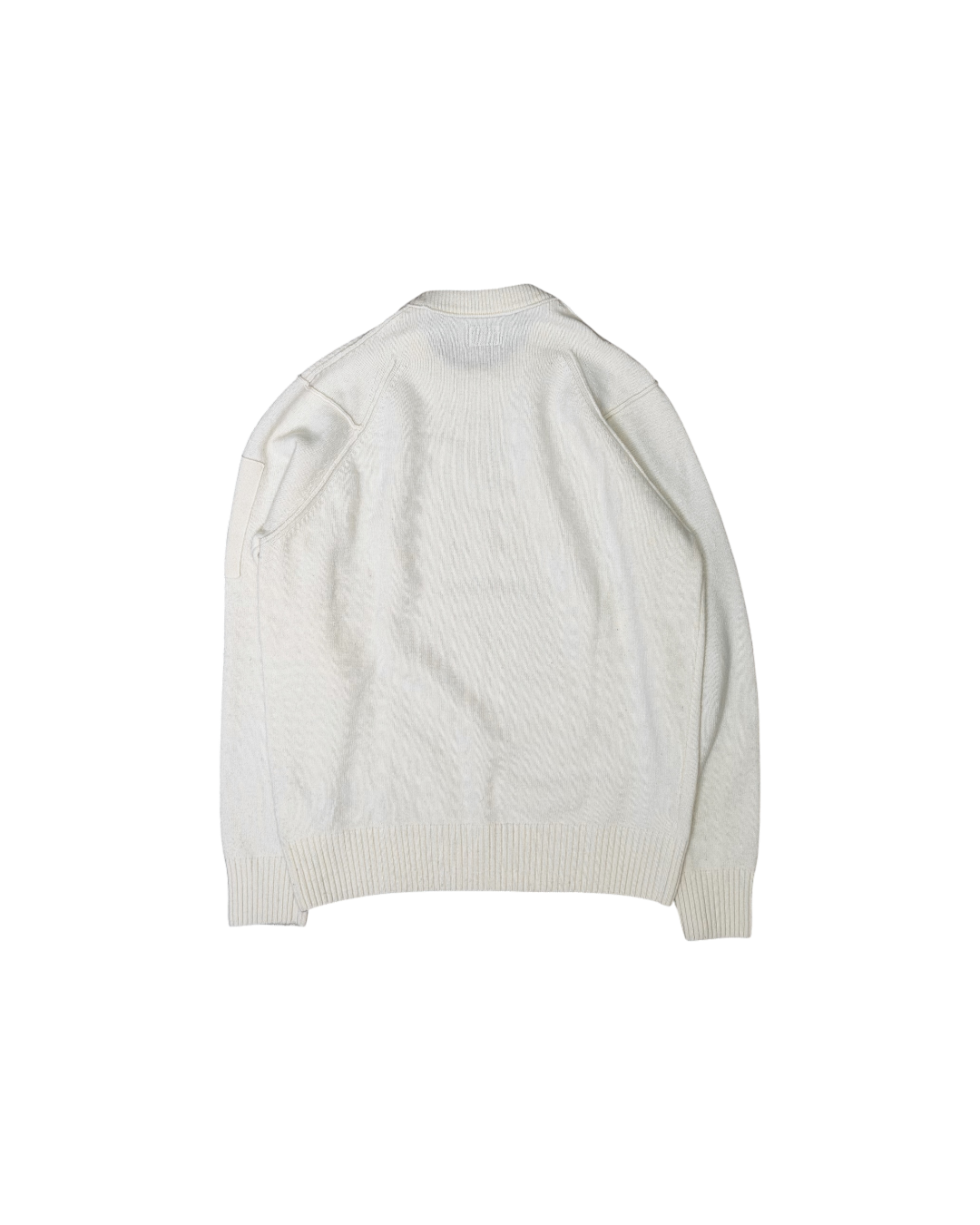CP Company Lens Detail Wool Crewneck Beige White