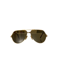 Cartier Santos Vendrome Aviator Sunglasses 22k Gold Plated Frame