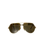 Cartier Santos Vendrome Aviator Sunglasses 22k Gold Plated Frame