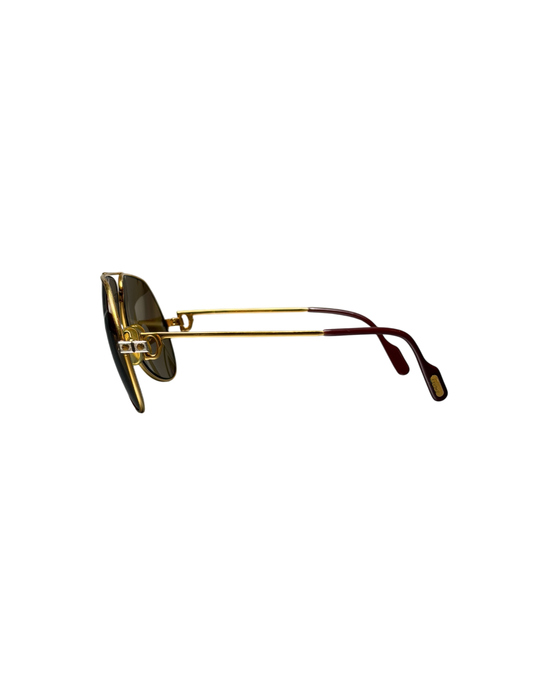 Cartier Santos Vendrome Aviator Sunglasses 22k Gold Plated Frame