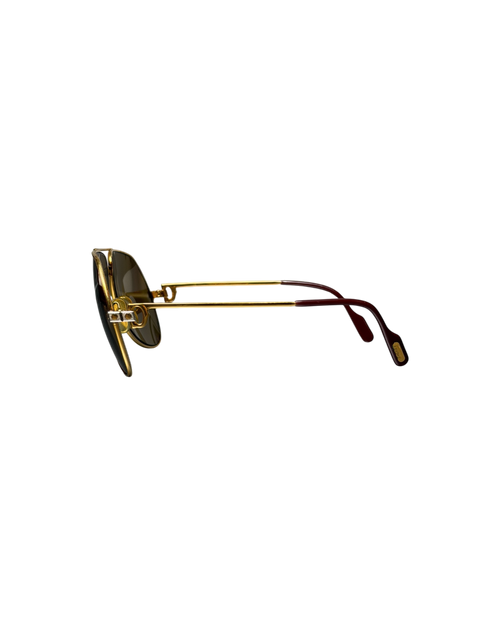 Cartier Santos Vendrome Aviator Sunglasses 22k Gold Plated Frame
