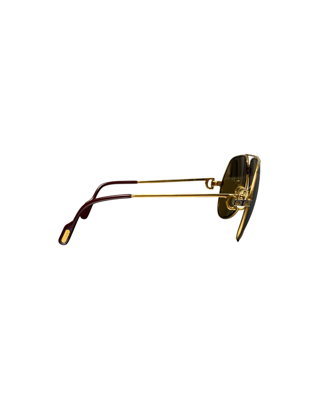 Cartier Santos Vendrome Aviator Sunglasses 22k Gold Plated Frame