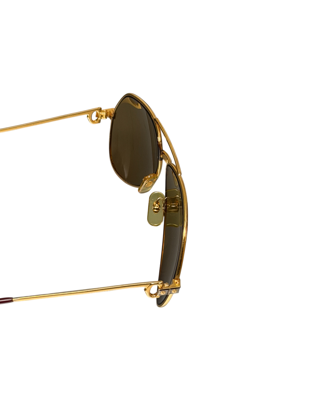 Cartier Santos Vendrome Aviator Sunglasses 22k Gold Plated Frame
