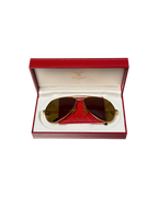Cartier Santos Vendrome Aviator Sunglasses 22k Gold Plated Frame