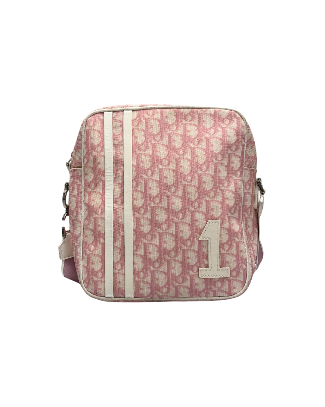 Chrisitan Dior Trotter Canvas Crossbody Bag Pink