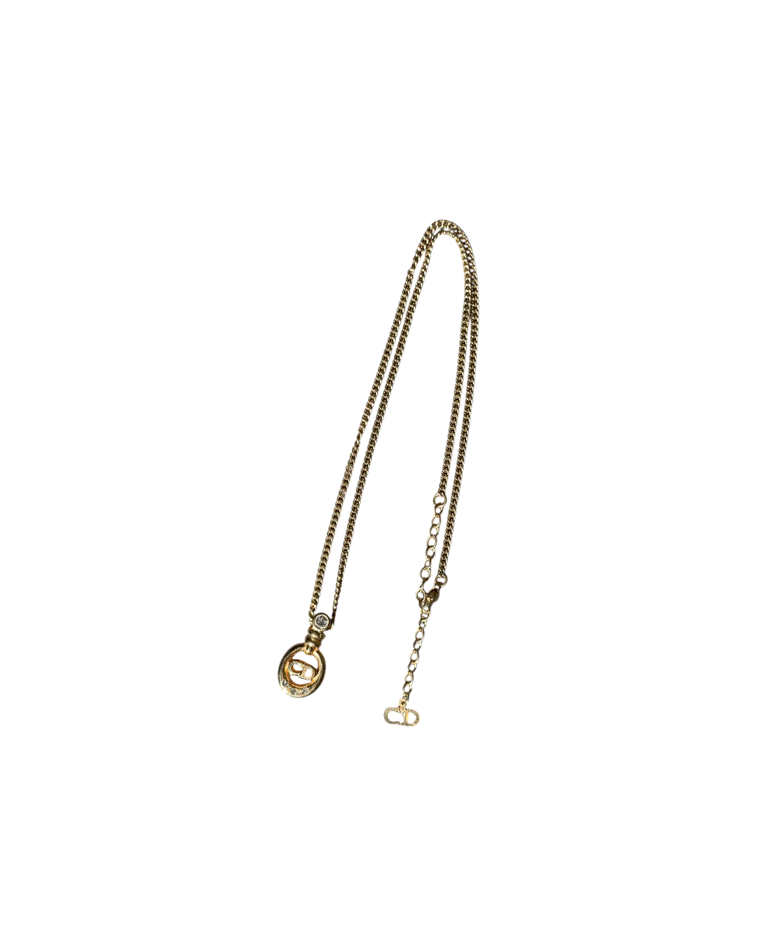Christian Dior Gold Plated CD Logo Pendant Necklace