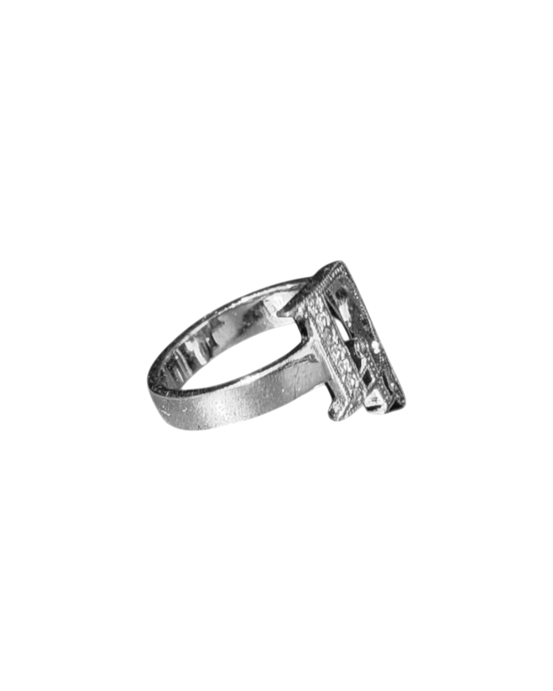 Christian Dior Logo Ring Silver Crystals