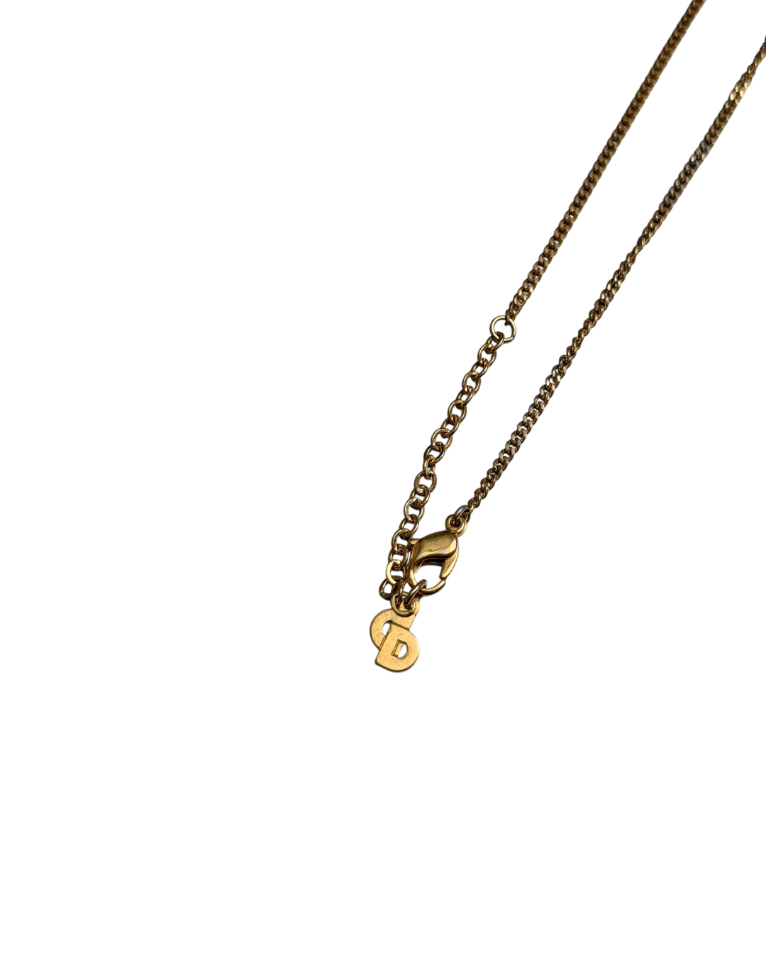 Christian Dior Rhinestone Necklace Gold
