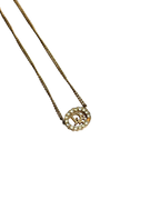 Christian Dior Rhinestone Necklace Gold
