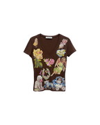 Christian Dior Romantic Floral T-Shirt Brown