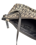 Christian Dior Trotter Monogram Canvas Pochette Shoulder Bag Grey