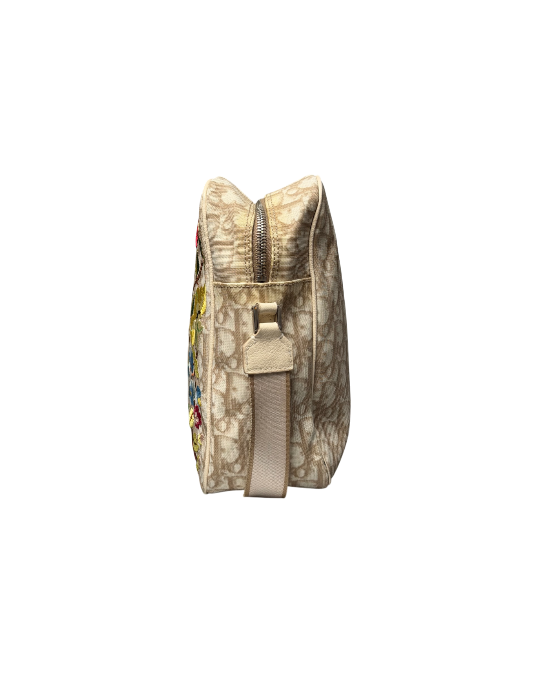 Christian Dior Trotter Shoulder Bag Flower Beige