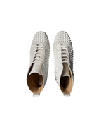 Christian Louboutin Louis Flat Calf Spikes High Top White
