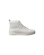Christian Louboutin Louis Flat Calf Spikes High Top White
