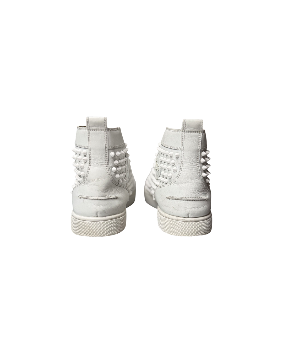 Christian Louboutin Louis Flat Calf Spikes High Top White