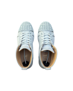 Christian Louboutin Louis Flat Calf Spikes Sneaker Grey
