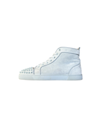 Christian Louboutin Louis Flat Calf Spikes Sneaker Grey