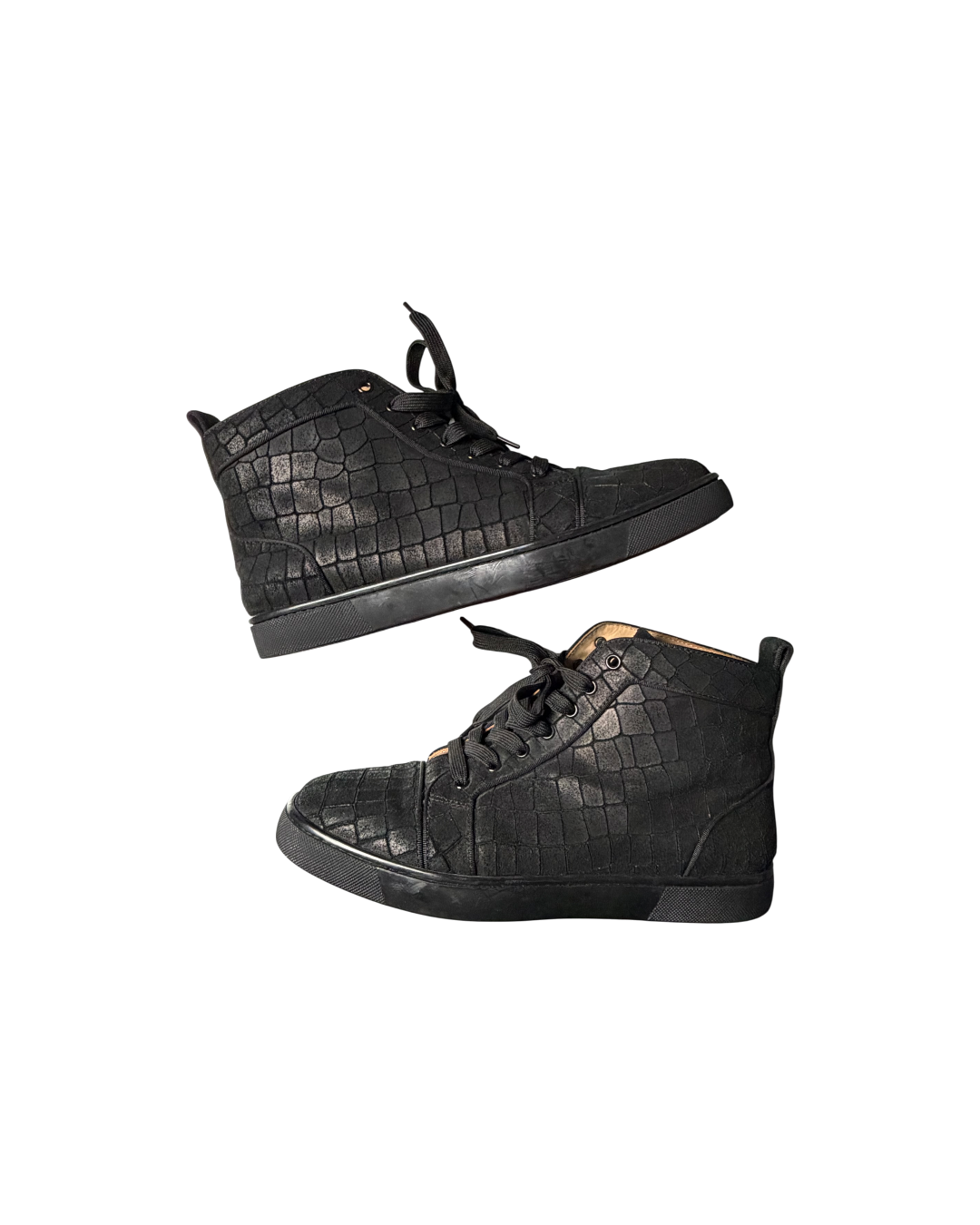 Christian Louboutin Louis Flat High Top Black Python