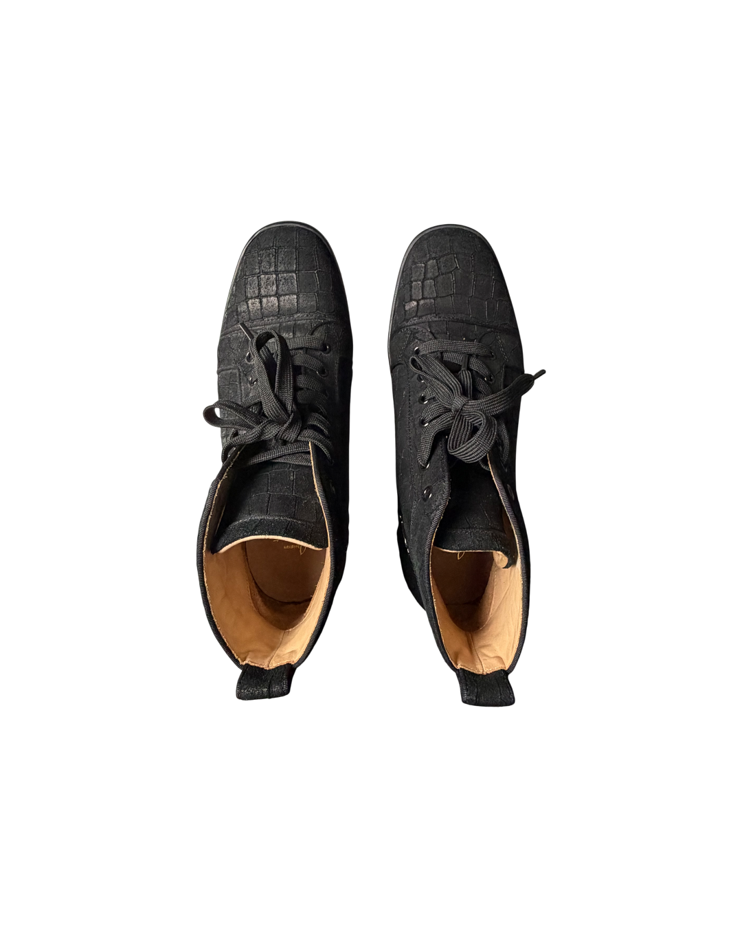 Christian Louboutin Louis Flat High Top Black Python