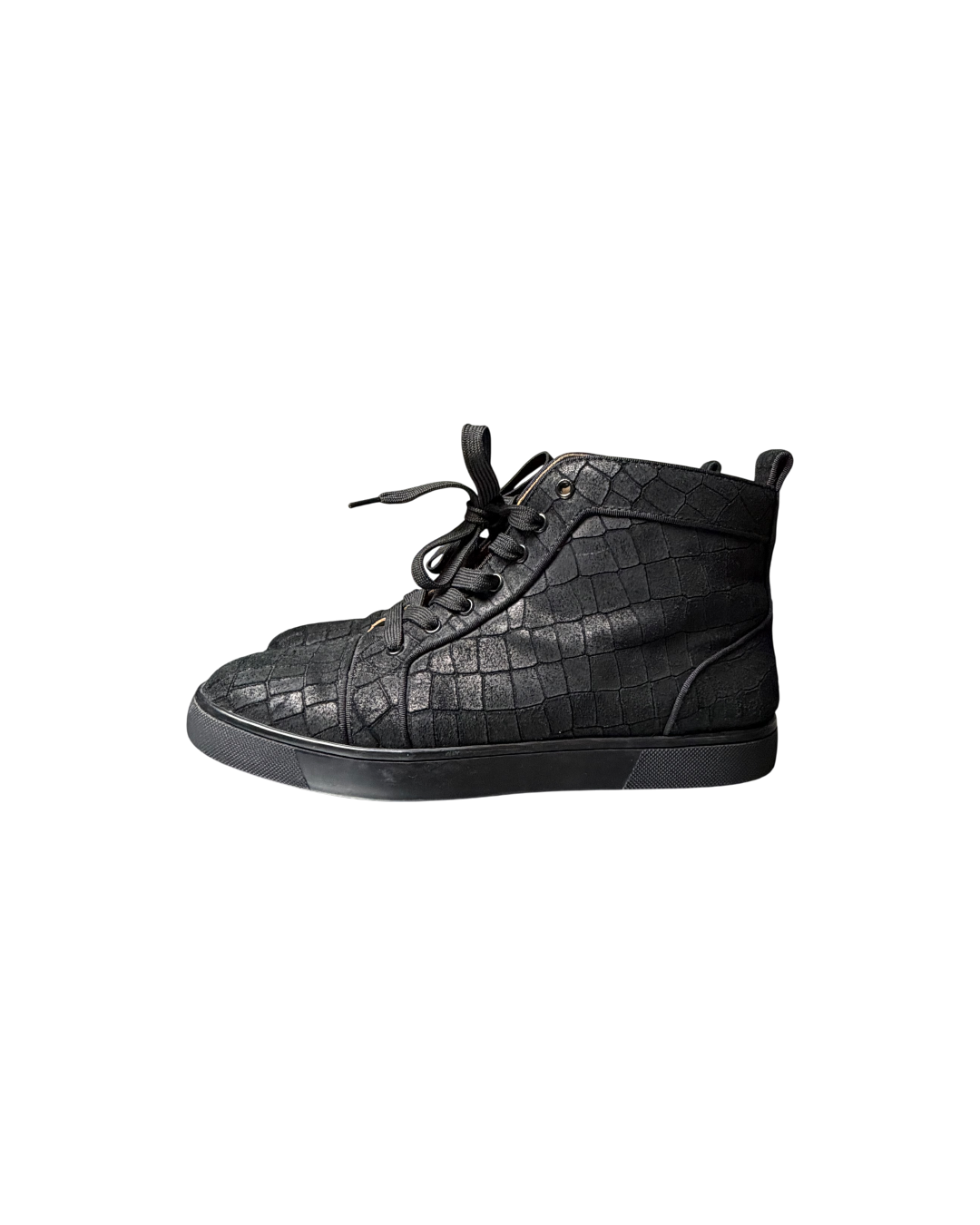 Christian Louboutin Louis Flat High Top Black Python