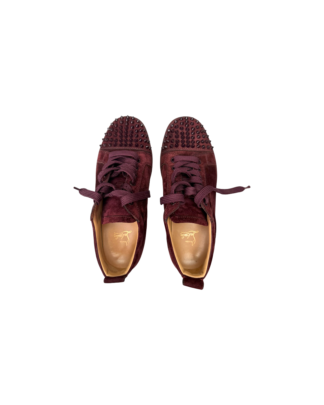 Christian Louboutin Louis Junior Spikes Low Burgundy