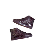 Christian Louboutin Louis Spikes High Glossy Burgundy