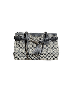 Coach Hampton Signature Carryall Bag Black Grey