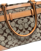 Coach Signature Hampton Bag Beige Leather