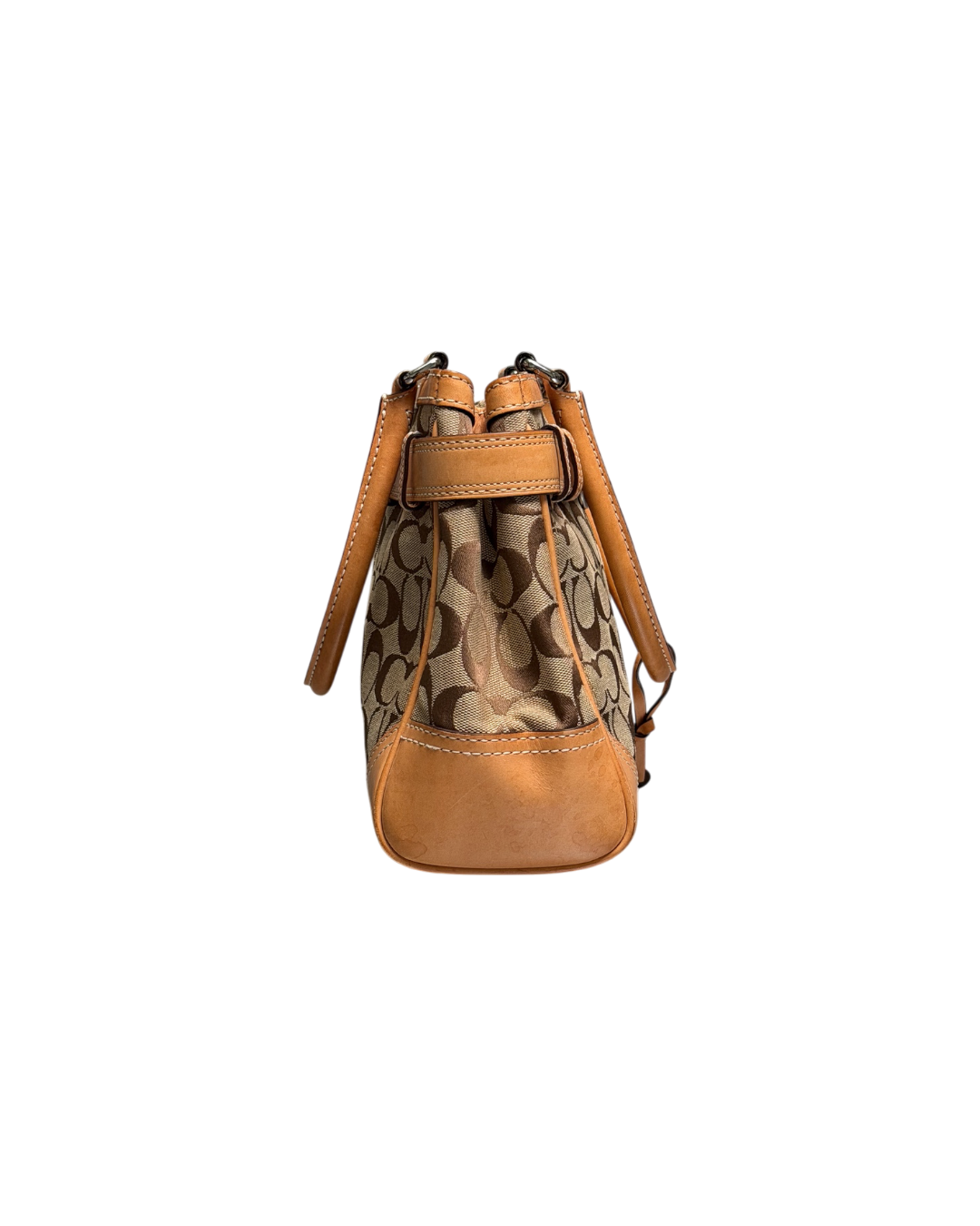 Coach Signature Hampton Bag Beige Leather
