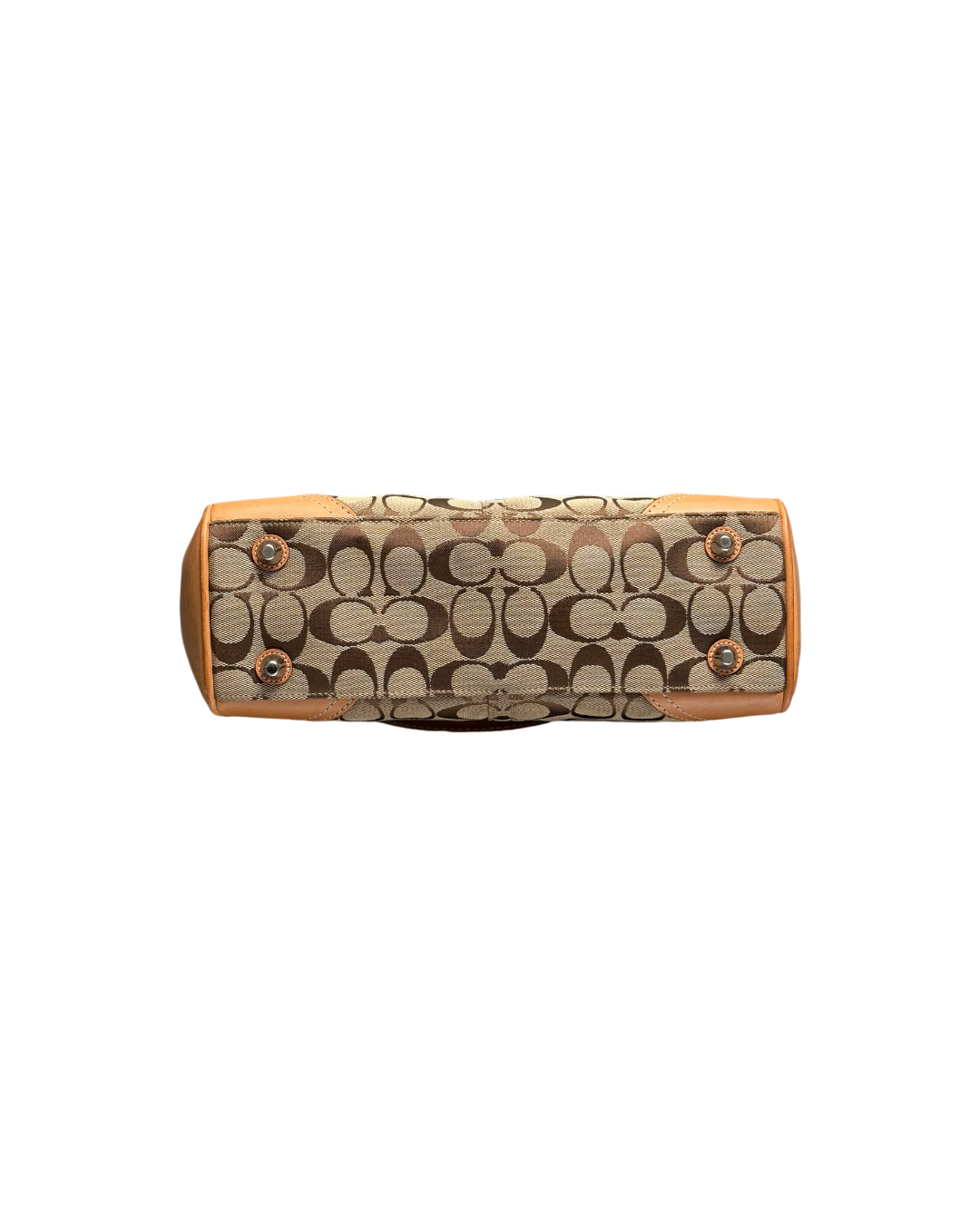 Coach Signature Hampton Bag Beige Leather