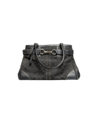 Coach Signature Hampton Bag Black Leather