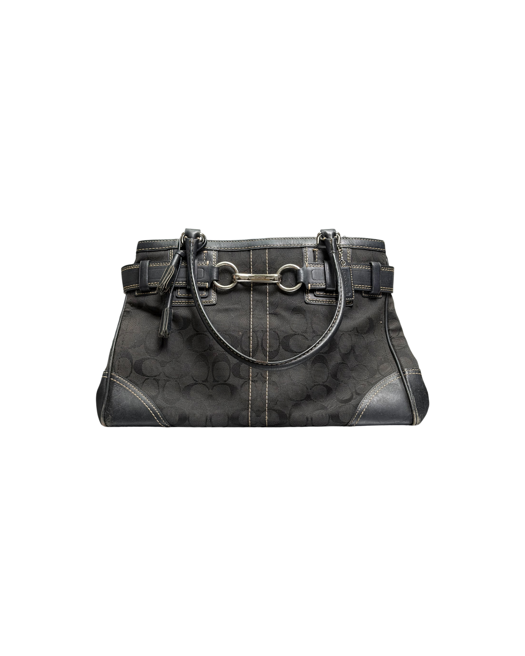 Coach Signature Hampton Bag Black Leather