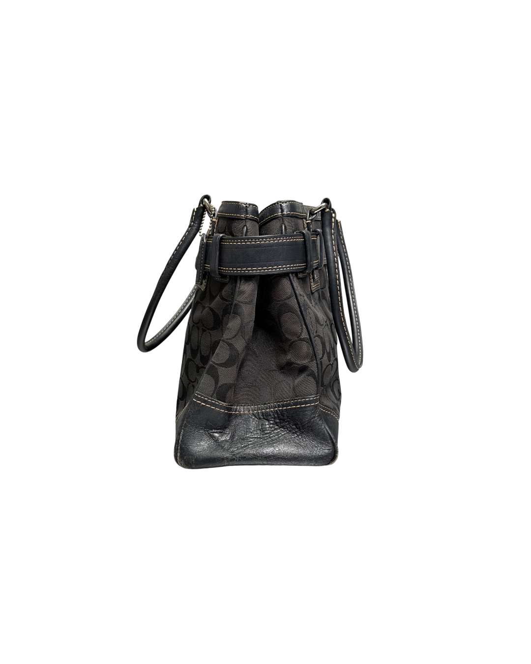 Coach Signature Hampton Bag Black Leather