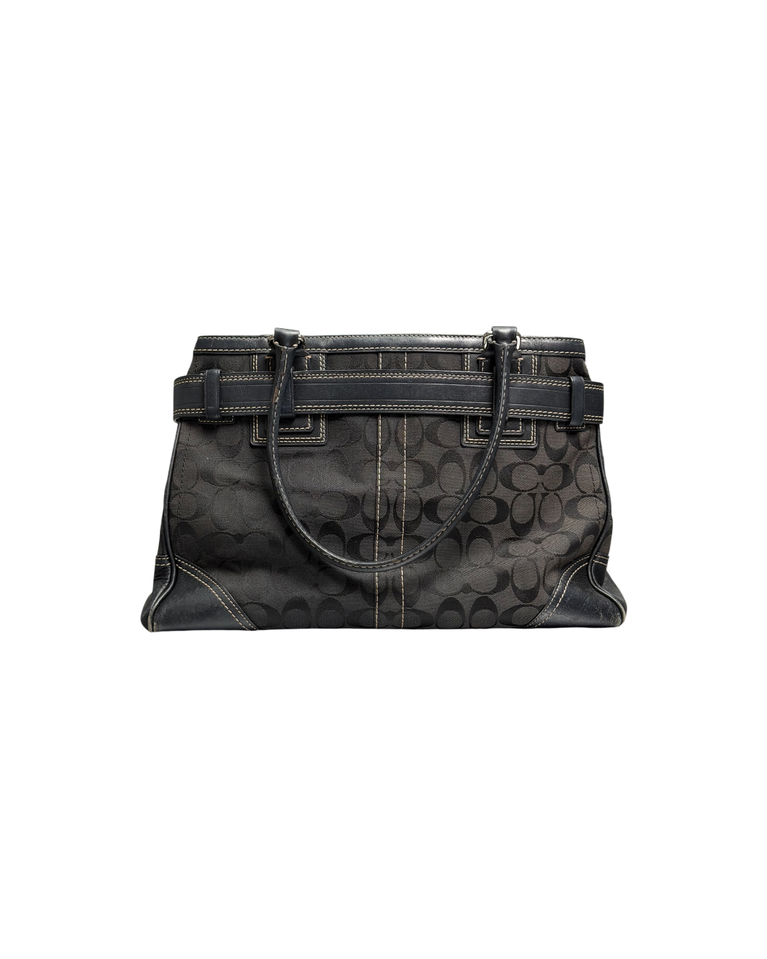 Coach Signature Hampton Bag Black Leather